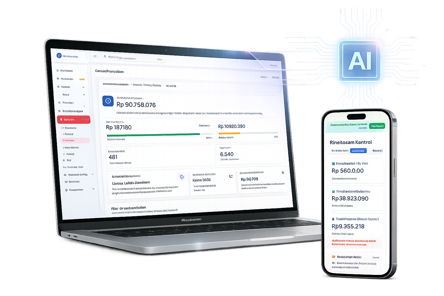 Mockup dashboard POS Percetakan AI
