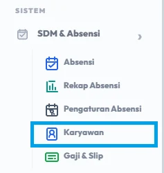 Buka menu Karyawan