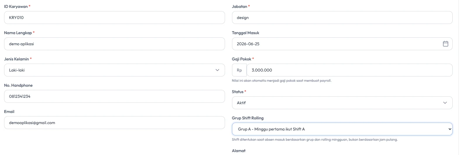 Simpan jadwal